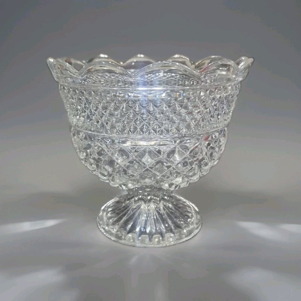 VINTAGE ANCHOR HOCKING "WEXFORD" LARGE CLEAR GLASS FRUIT/ SERVING BOWL
